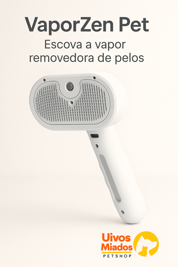  VaporZen Pet - Escova a vapor removedora de pelos com tecnologia de limpeza profunda para cães e gatos
