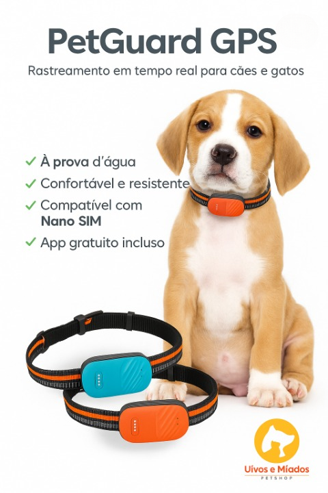 "PetGuard GPS - Rastreador com localização em tempo real para cães"