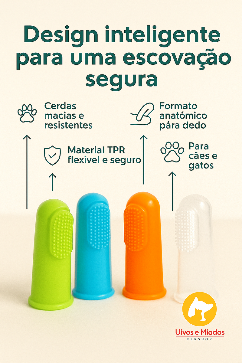 "Características: Silicone atóxico, cerdas macias, design ergonômico"