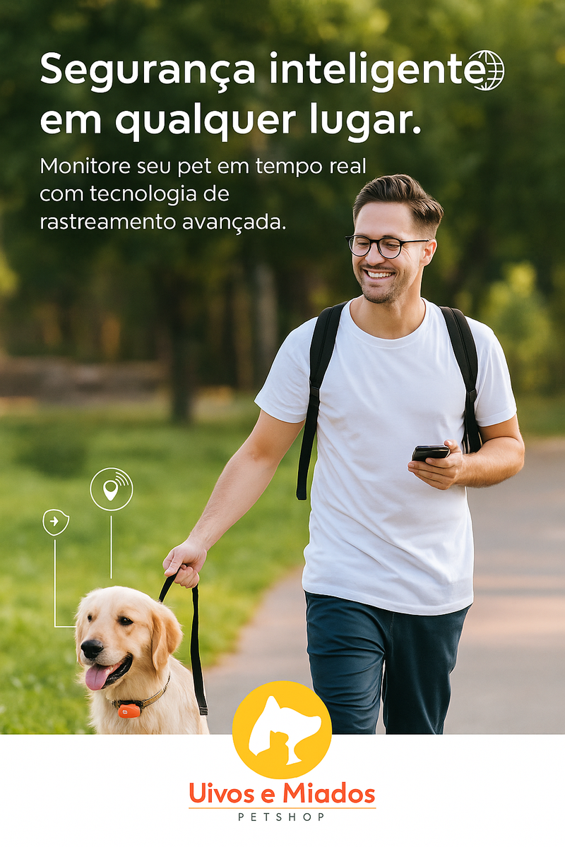 "App gratuito para iOS e Android - Acompanhe seu pet pelo smartphone"