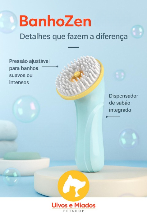 "Como usar: Movimentos suaves e circulares durante o banho"