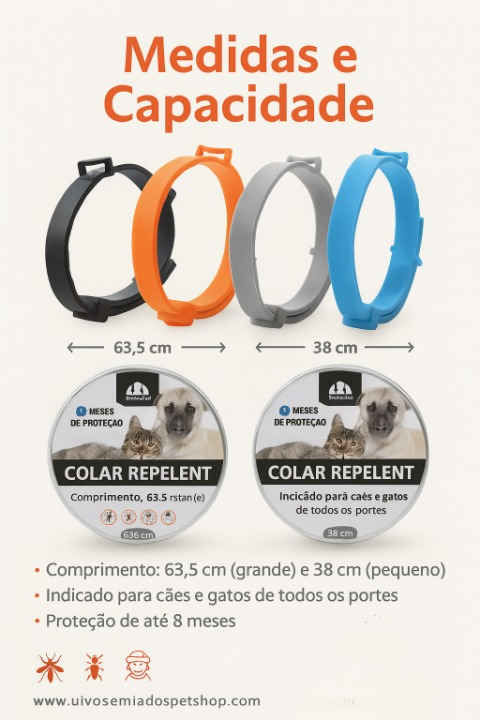 RepelPet - Coleira Antipulgas, Carrapatos e Mosquitos