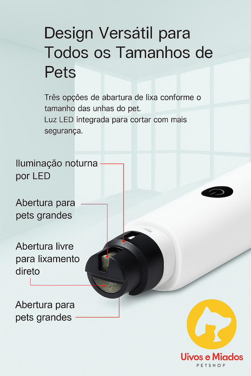  "Bateria recarregável com até 3 horas de autonomia"